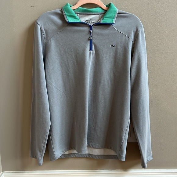 Vineyard Vines Performance Quarter Zip Gray long Sleeve Pullover Size Small - Picture 1 of 14